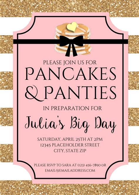 Pancakes And Panties Lingerie Party Bridal Shower Invite Etsy