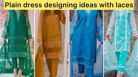 Plain Suit Design Ideas With Lace Plain Dress Designing Printed