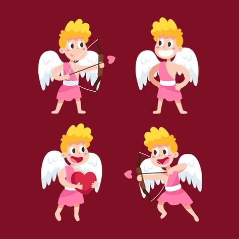 Colorida Colecci N De Personajes De Cupido Vector Gratis