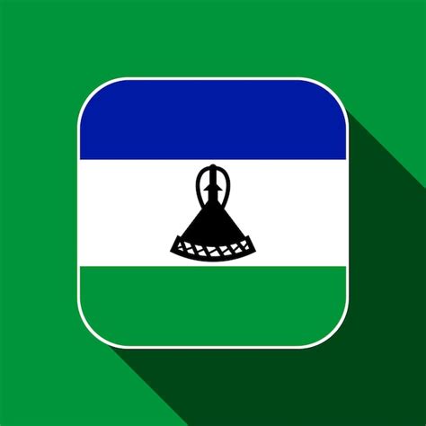 Lesotho bandera colores oficiales ilustración vectorial Vector Premium