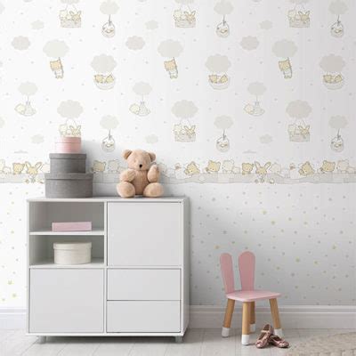 Papel Pintado Infantil Ballons Gris Y Beige Infantdeco