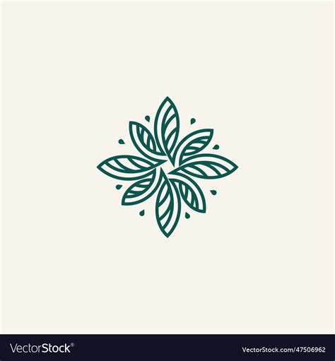 Circle leaf logo design Royalty Free Vector Image