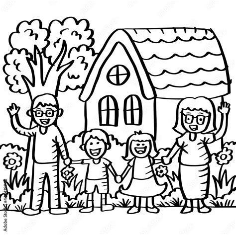 Images Of A Happy Family Clip Art Black And White - Infoupdate.org