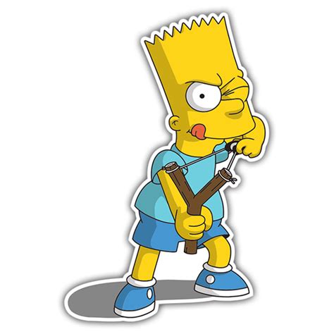 Pegatina Bart Simpson Con Tirachinas