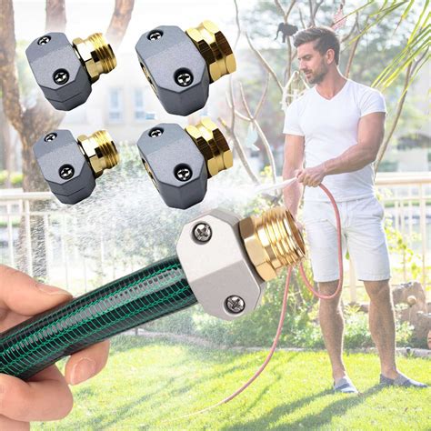 4pc Garden Hose Fittings Aluminum Female And Male With Clamp Water Hose End Connector Fit 3 4