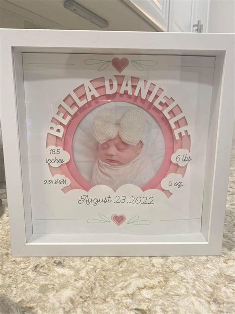 Newborn Shadow Box Girl Shadow Baby Memories Cricut Tutorials