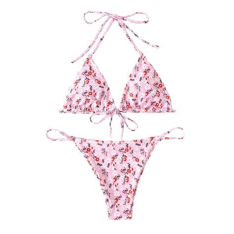 2022 New Sexy Floral Point Geometric Women Swimwear Two Piece Summer Bikini Set Backless