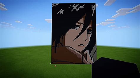 Mikasa Ackerman Attack On Titan Minecraft Pixel Art Youtube