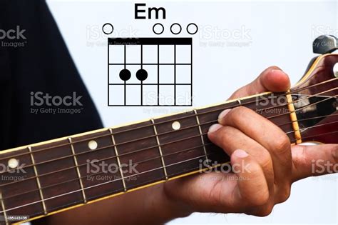 Hands Holding Guitar Chords With Basic Chords Stock Photo - Download ...