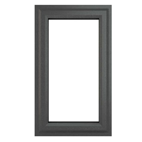 UPVC Window Grey 7016 External White Internal Left Hand Side Hung 610mm