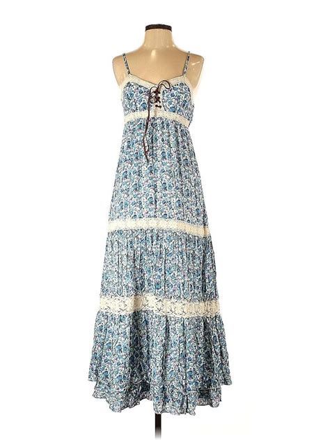 ThredUp Thrift Clean Out Do Good Floral Blue Dress Maxi Dress