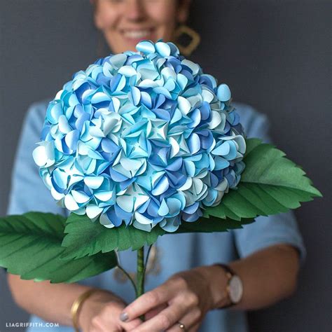 Jumbo Frosted Paper Hydrangeas Lia Griffith Paper Flower Tutorial