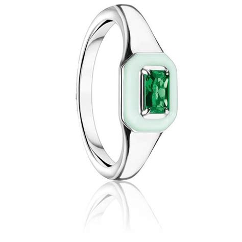 Bague Charm Pop Pierre Vert Argent Tr Thomas Sabo Ocarat