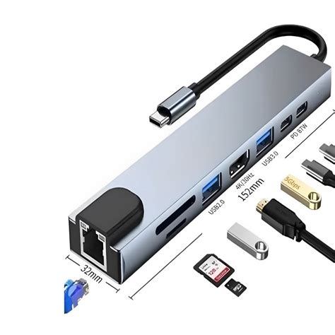 Adaptador Hub Para Macbook Pro Air Thunderbolt Usb C Hdmi 4k 8 Em 1 Shopee Brasil