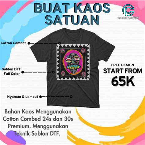 Jual Kaos Custome Satuan Sablon Dtf Full Warna Desain Suka Suka