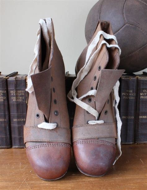 Antique Goal Getters Football Boots Old Vintage Brown Leather Soccer