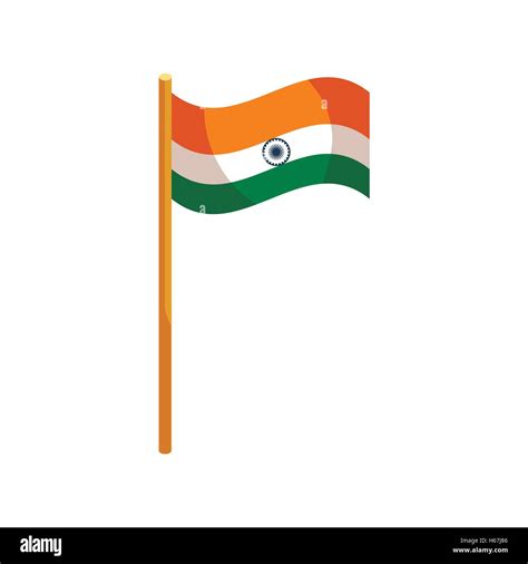 Bandera de la India, el icono de estilo de dibujos animados Imagen ...