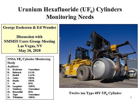 Uranium Hexafluoride UF 6 Cylinders Monitoring Needs George