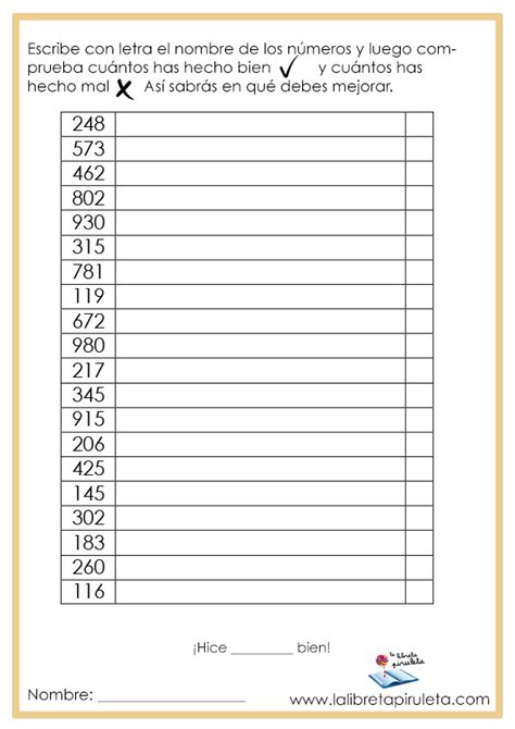 Escritura De N Meros Centenas La Libreta Piruleta