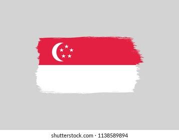 Flag Singapore Brush Stroke Background Stock Vector Royalty Free