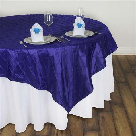 60"x60" Purple Pintuck Square Table Overlay - Clearance SALE | Table overlays, Wedding table ...