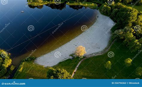 Aerial View of the Heidemeer Beach in Heerenveen, Netherlands in the ...