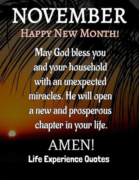 Life Experience Quotes November Happy New Month May God Bless You