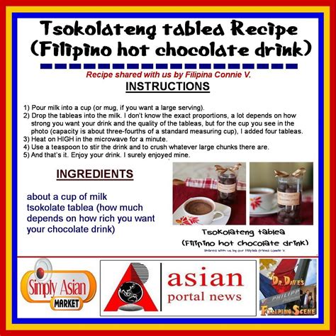 Tsokolateng Tablea Filipino Hot Chocolate Drink Recipe Chocolate Drink Recipes Hot