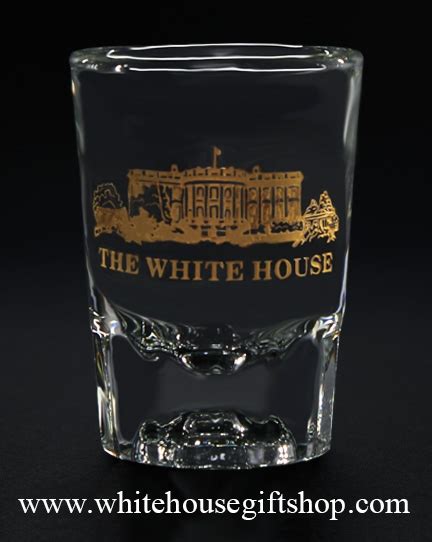 Shot Glass White House South Lawn Gold Etch The White House Presidential Glassware Collection