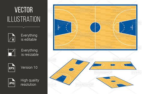 Basketball court floor plan. By DvargShop | TheHungryJPEG