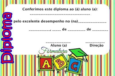 DIPLOMA DE FORMATURA ABC PARA IMPRIMIR ESPAÇO EDUCAR