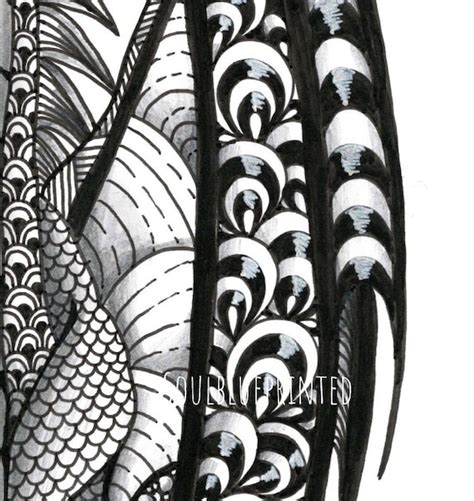 Dragon Art - Original Zentangle Inspired Art - Pen and Ink A4 Wall Art ...