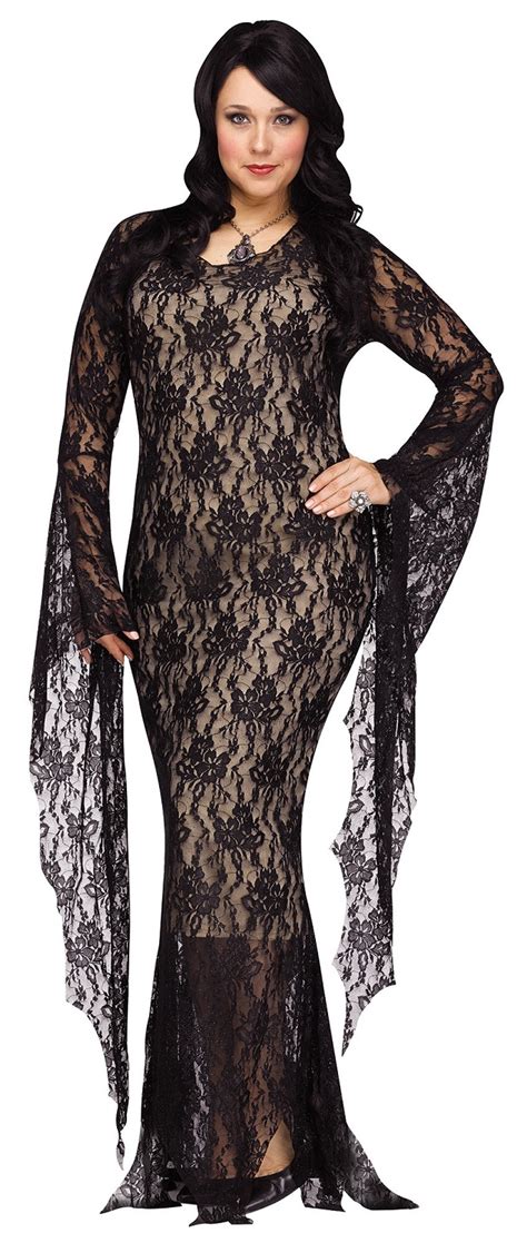 Womens Morticia Addams Deluxe Plus Size Miss Darkness Costume 18w 20w