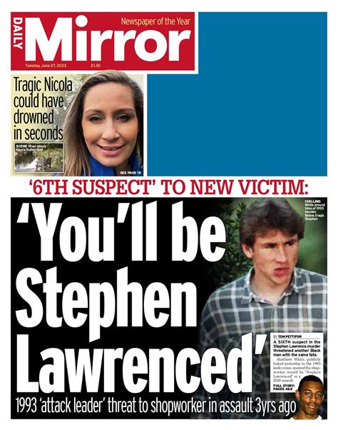 The Mirror On Twitter Tuesday S Front Page You Ll Be Stephen