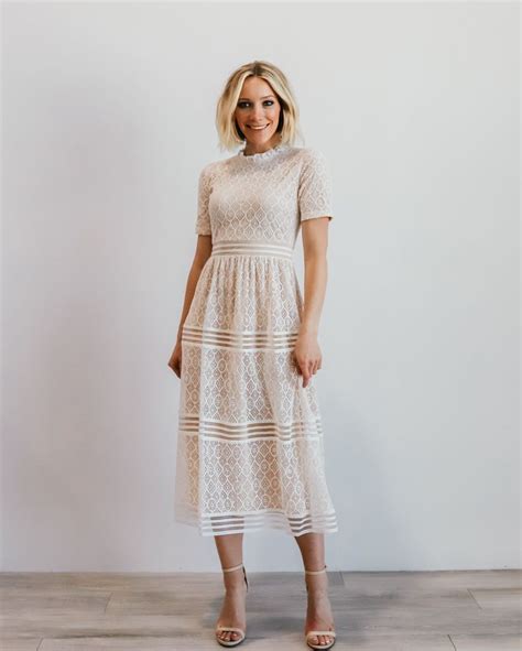 Announcing The Stunning Windsor Lace Midi Dress In Ivory With Delicate