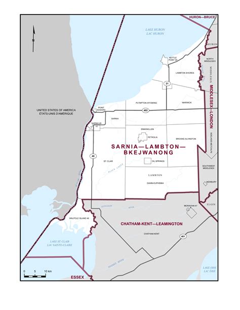 SarniaLambtonBkejwanong Maps And Boundary Descriptions 2023