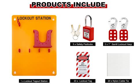 Safby Lockout Tagout Station Metal Kit With Lock Out Tag