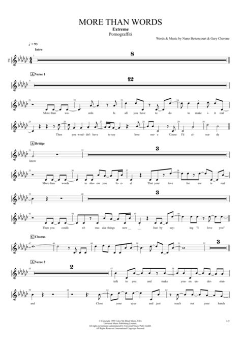 More Than Words Tab By Extreme Guitar Pro Full Score MySongBook