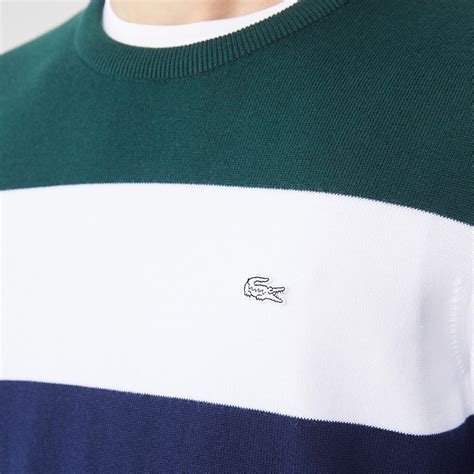 Lacoste Erkek Regular Fit Bisiklet Yaka Renk Bloklu Lacivert Triko