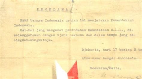 Sejarah Perumusan dan Isi Naskah Teks Proklamasi Kemerdekaan Indonesia ...