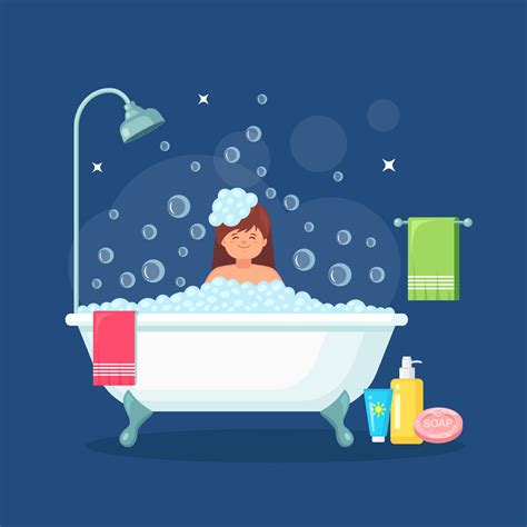 Cartoon Bathtub With Bubbles