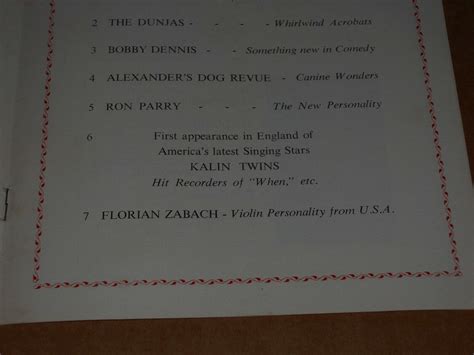 Kalin Twins Uk Prince Of Wales Theatre London Programme Mudlarks