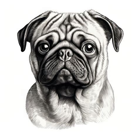 Realistic Pug Dog Face Illustration: Detailed and Captivating Artwork ...