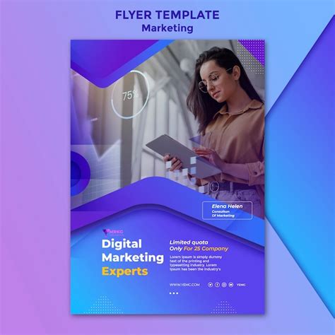 Premium Psd Gradient Marketing Flyer Design Template