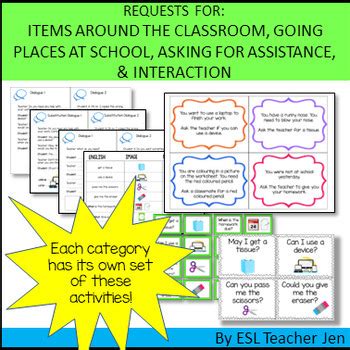 Survival Classroom Requests And Questions Activities For Esl Ell Newcomers