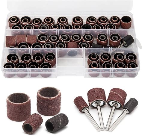 104pcs Sanding Band Drum Sleeve 60 120 320 Grit 14 12 Nail Drill