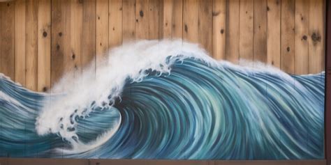 Premium AI Image | A painting of a wave that says'wave'on it