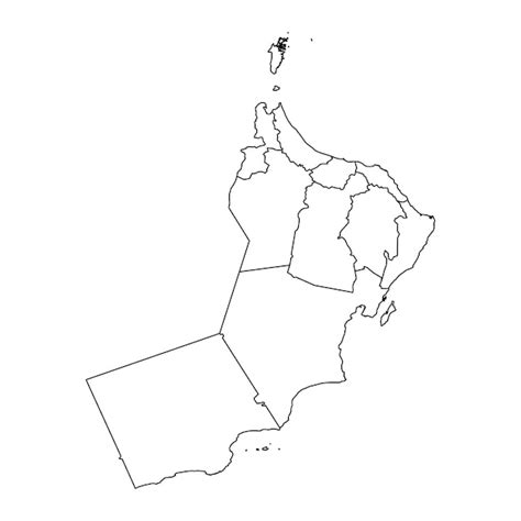 Carte D Oman Avec Divisions Administratives Illustration Vectorielle