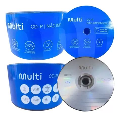 50 Midia Cd R Multileser Logo 700 Mb 80minutos 52x C Nf MercadoLivre