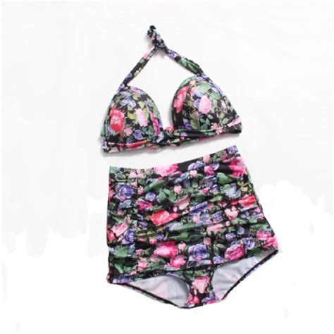 CATTLEYA Plus Size Swimwear Women High Waist Swimsuit Big Size Fat Bikini Push Up Bathing